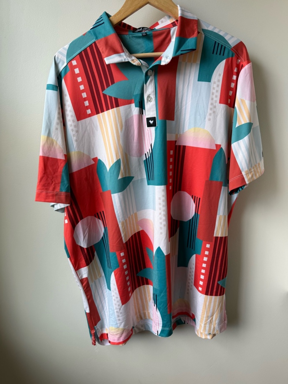BAD BIRDIE Albatross Golf Polo Shirt Abstract Retro Bold Moisture Wicking 2XL